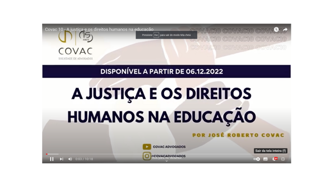 Covac 10 – A justiça e os direitos humanos na educação