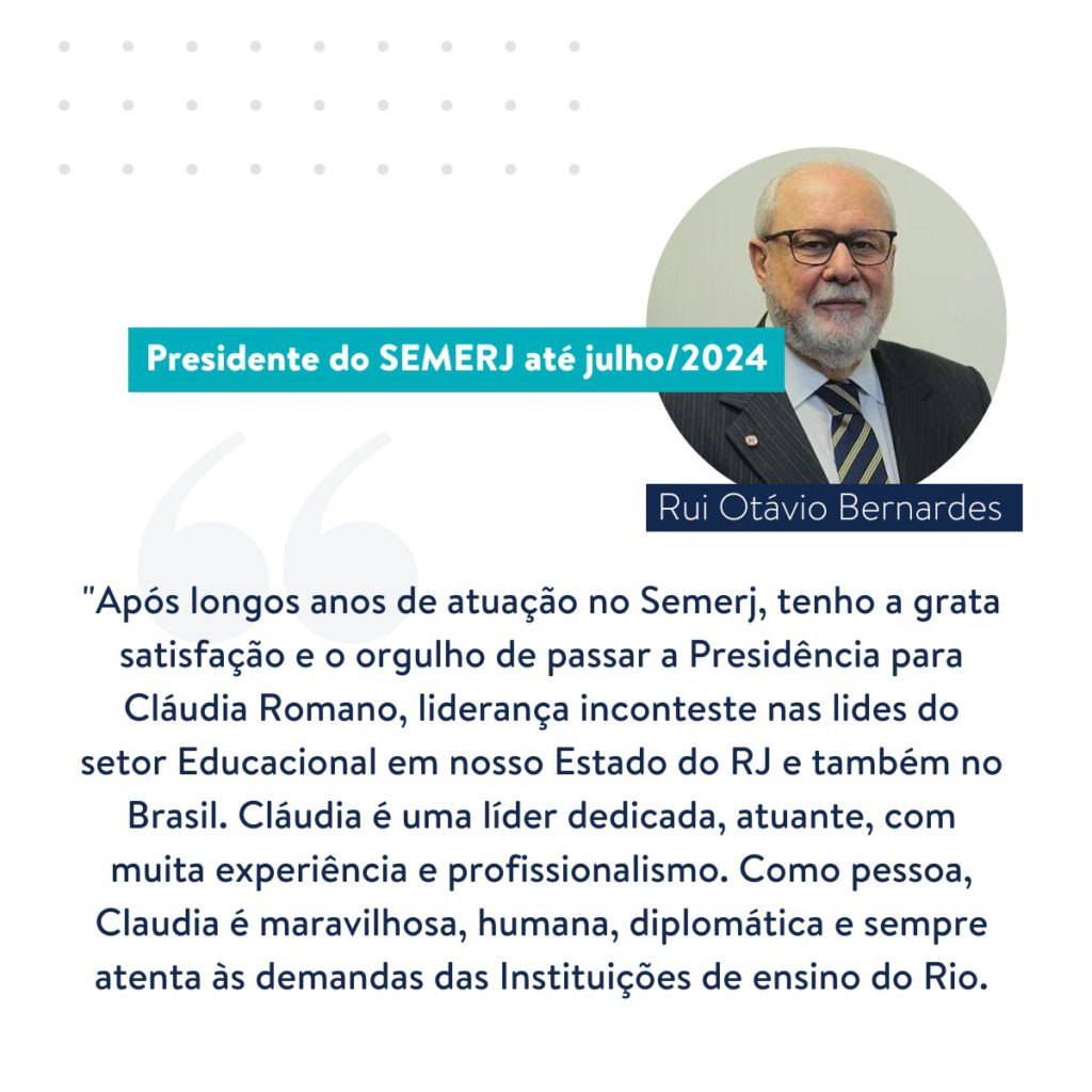 RUI OTÁVIO BERNARDES, PASSA COM GRATA SATISFAÇÃO E ORGULHO A PRESIDÊNCIA DO SEMERJ PARA CLÁUDIA ROMANO